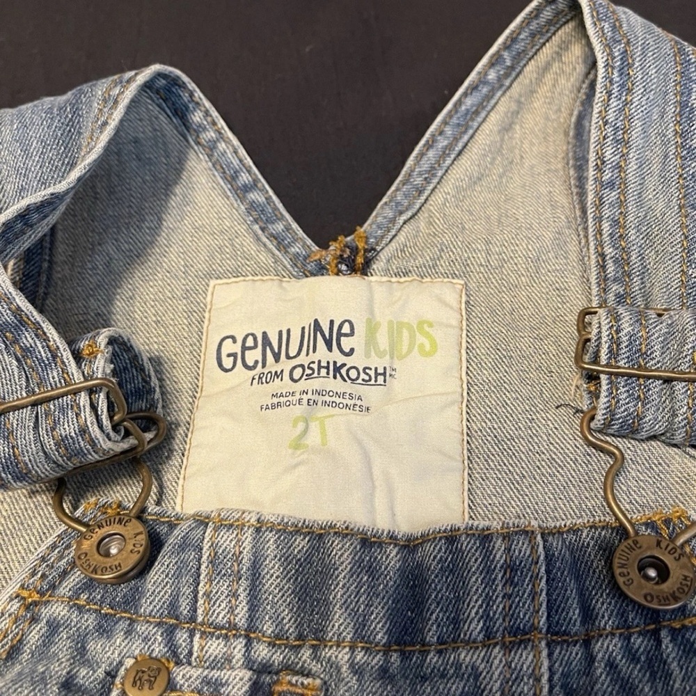 Target Baby Genuine Oshkosh Overall Light Denim Straps 2T - Picture 2 of 10